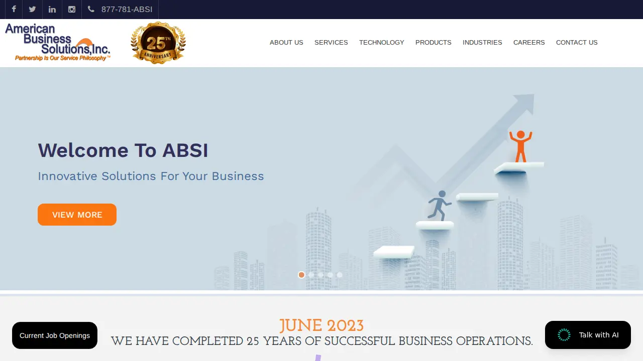 American Business Solutions Inc. page