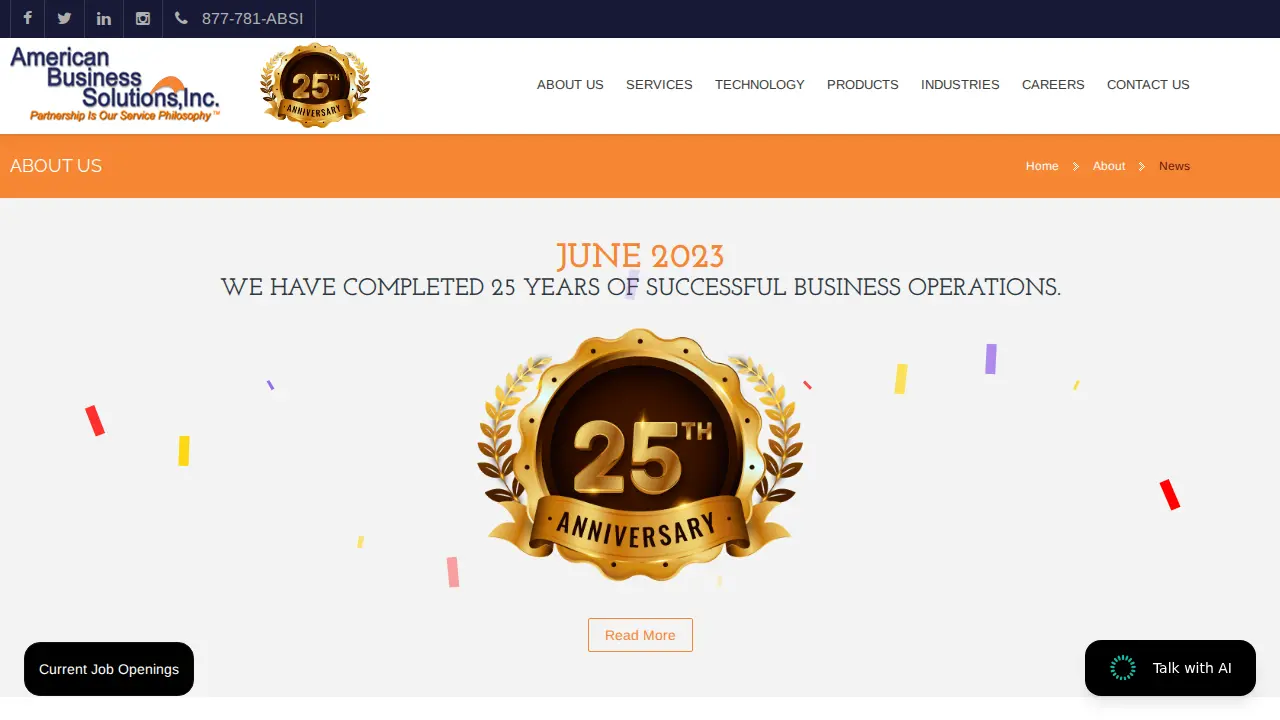 American Business Solutions Inc. page