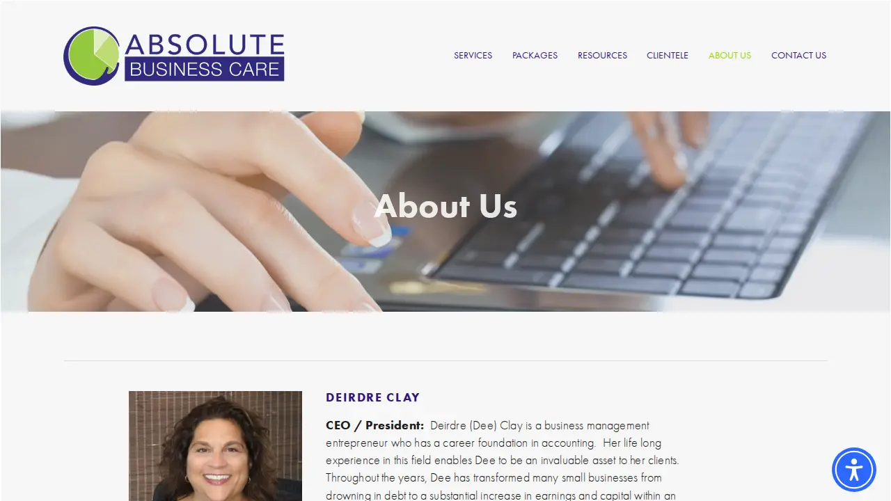 Absolute Business Care page
