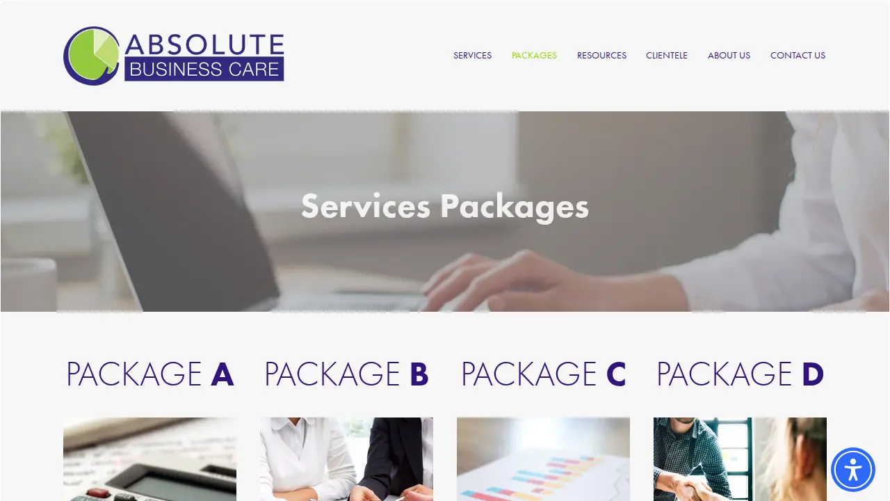Absolute Business Care page