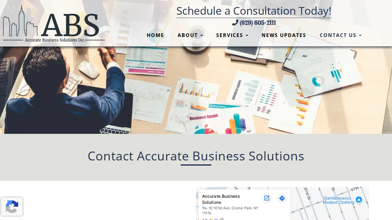 Accurate Business Solutions page