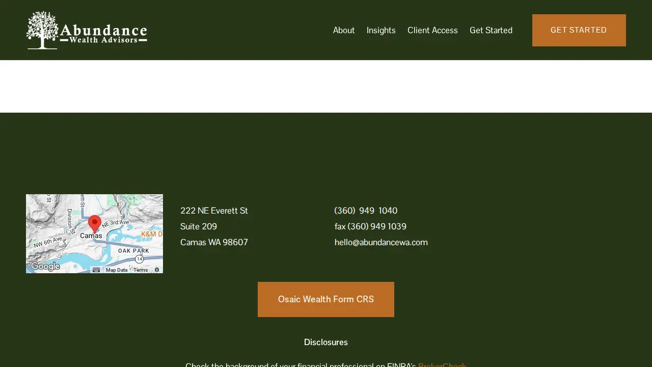 Abundance Wealth Advisors page