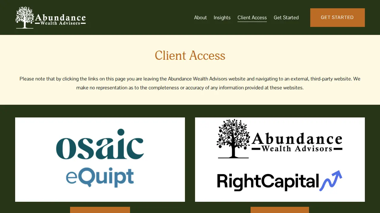 Abundance Wealth Advisors page