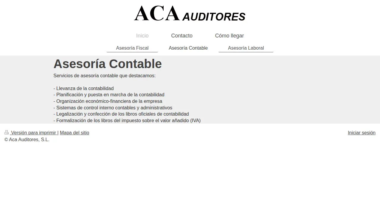 ACA Auditores page