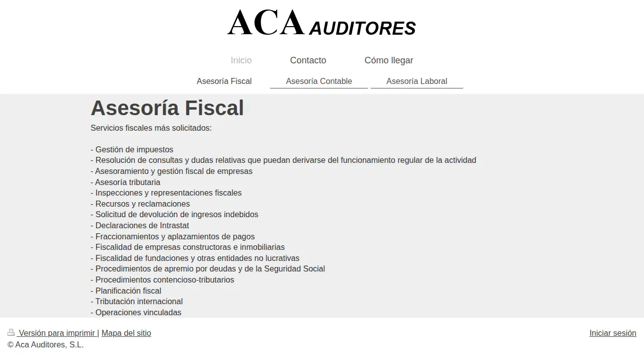 ACA Auditores page