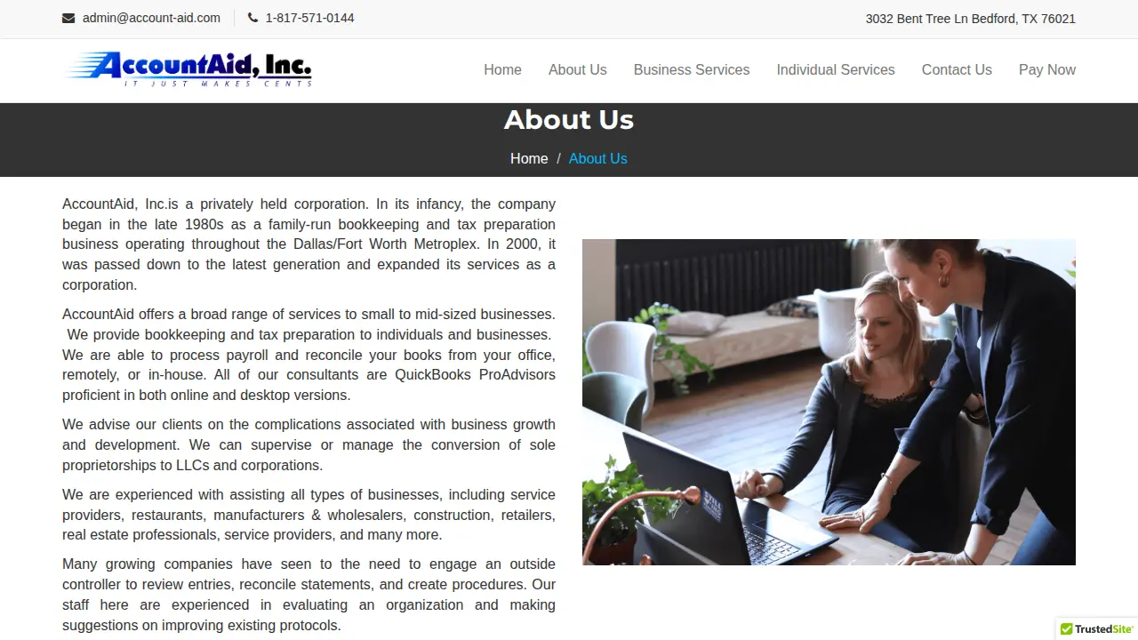 AccountAid, Inc page