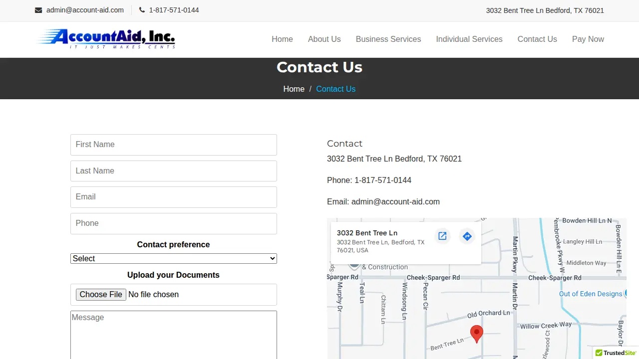AccountAid, Inc page