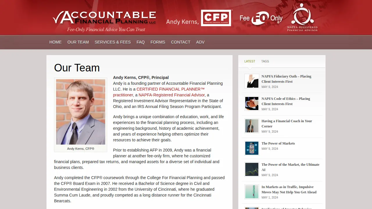 Accountable Financial Planning LLC page