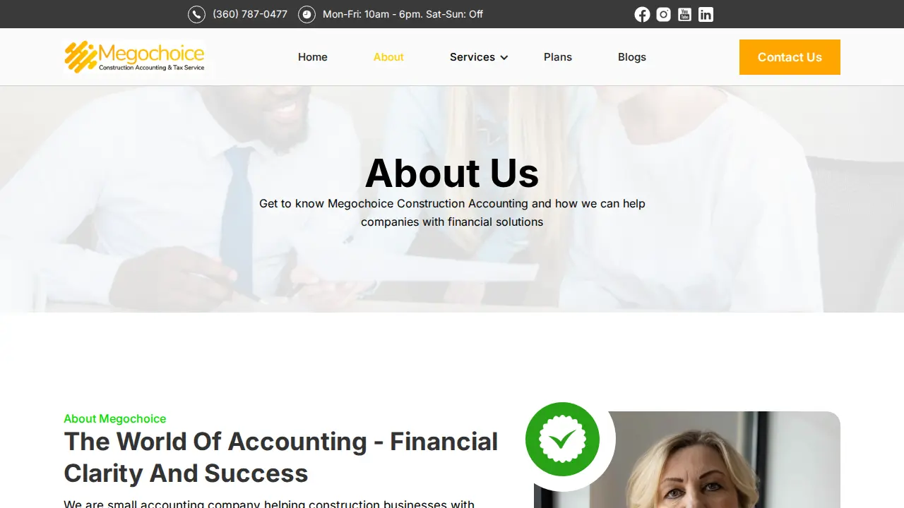 Megochoice - Construction Accounting page