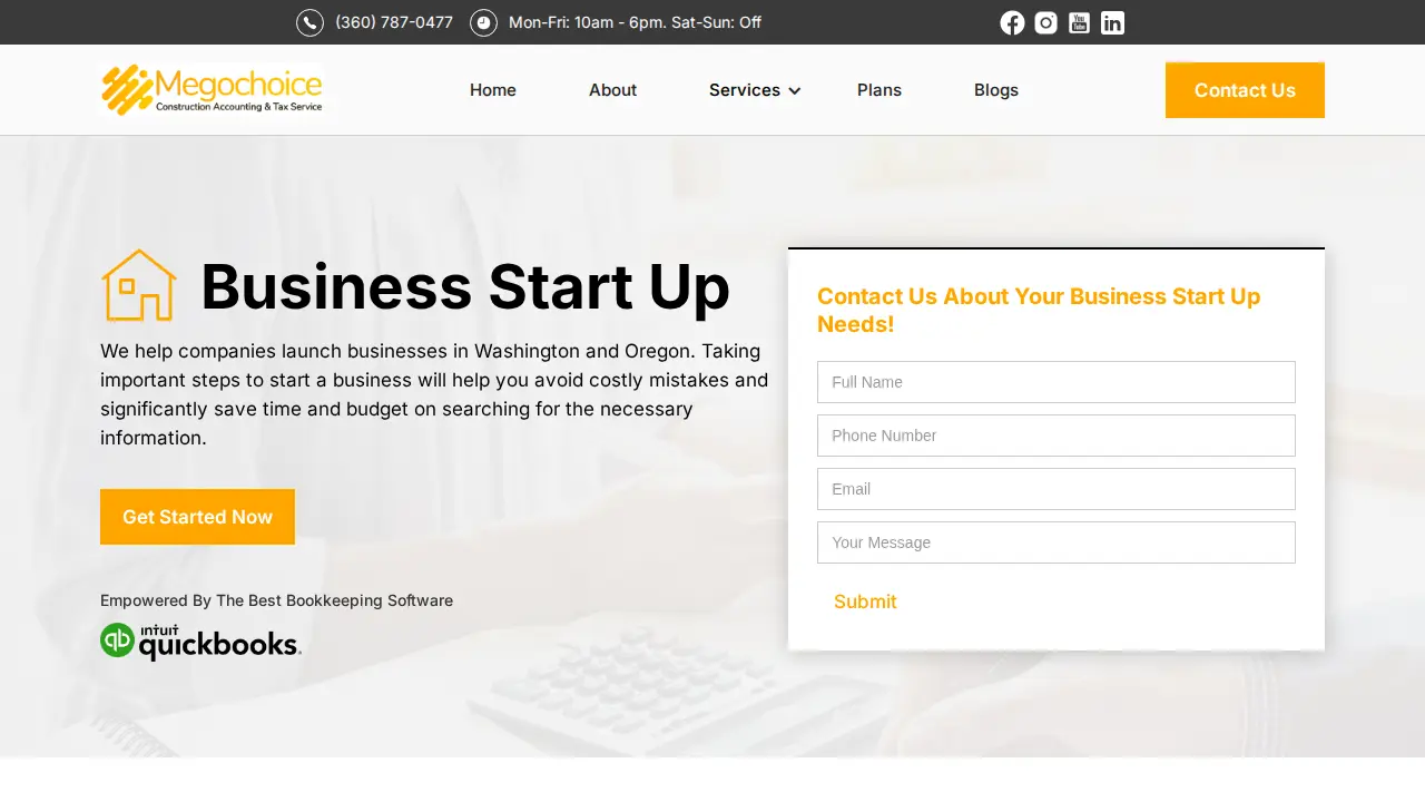 Megochoice - Construction Accounting page