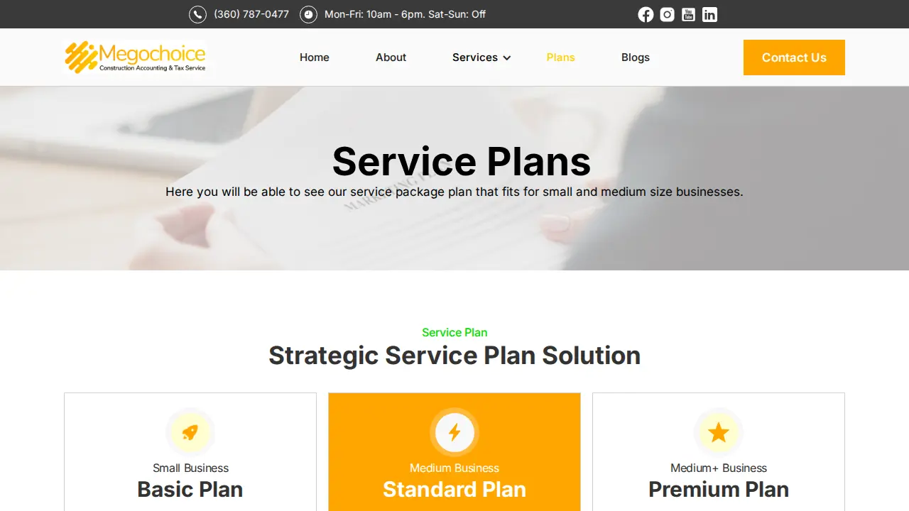 Megochoice - Construction Accounting page