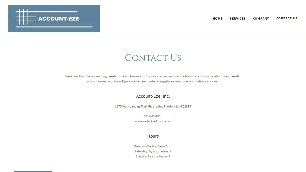 Account-Eze page