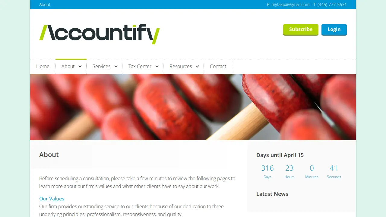 Accountify Business Services page