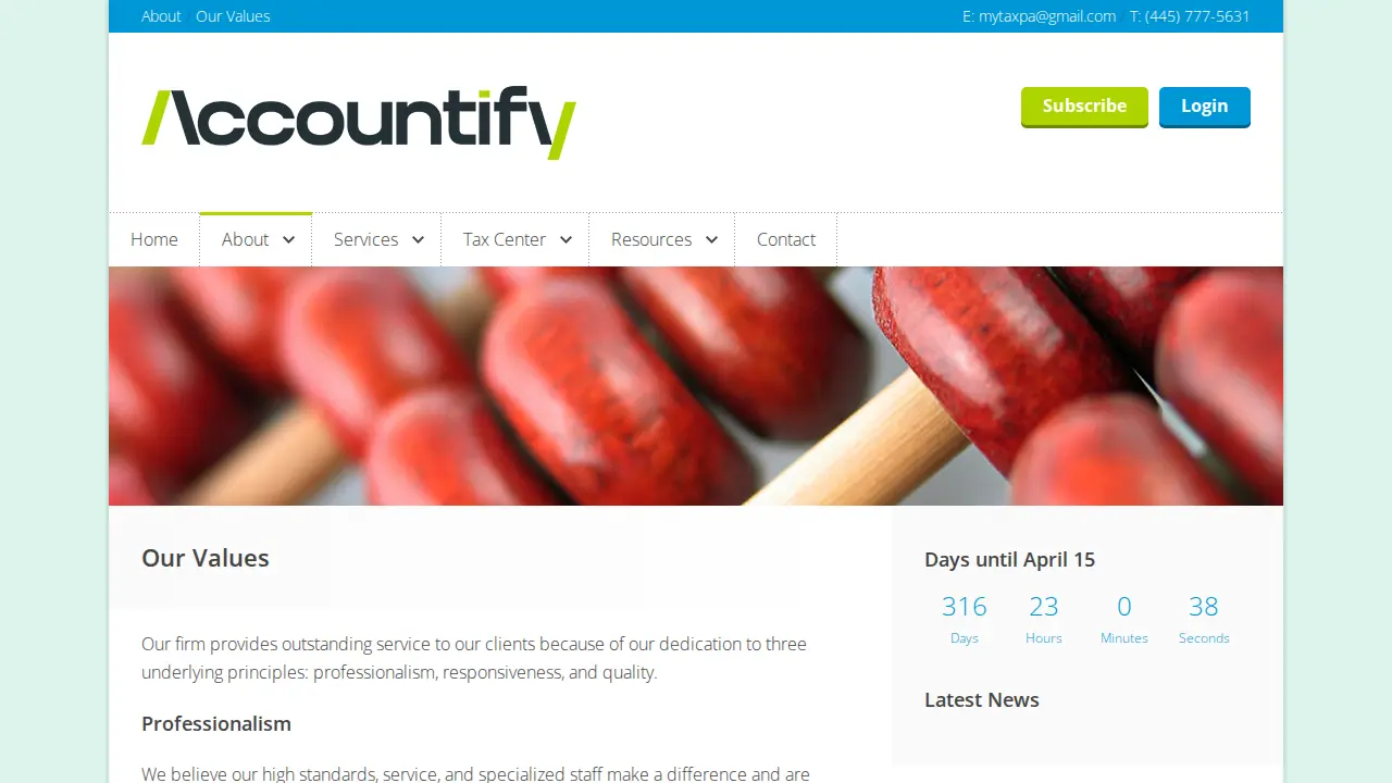Accountify Business Services page