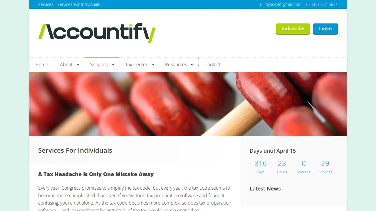 Accountify Business Services page
