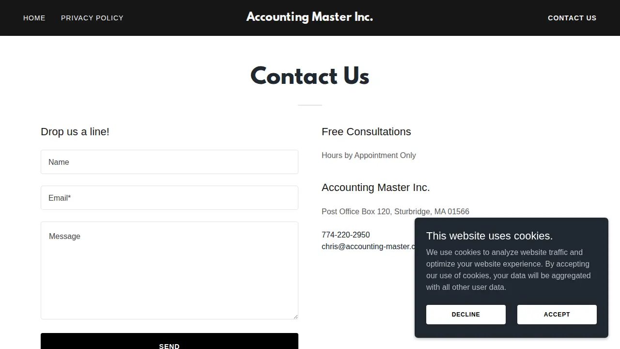 Accounting Master Inc. page