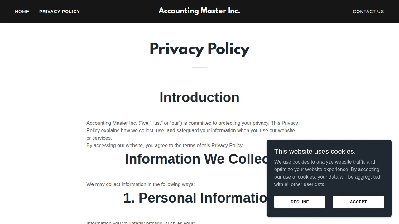 Accounting Master Inc. page