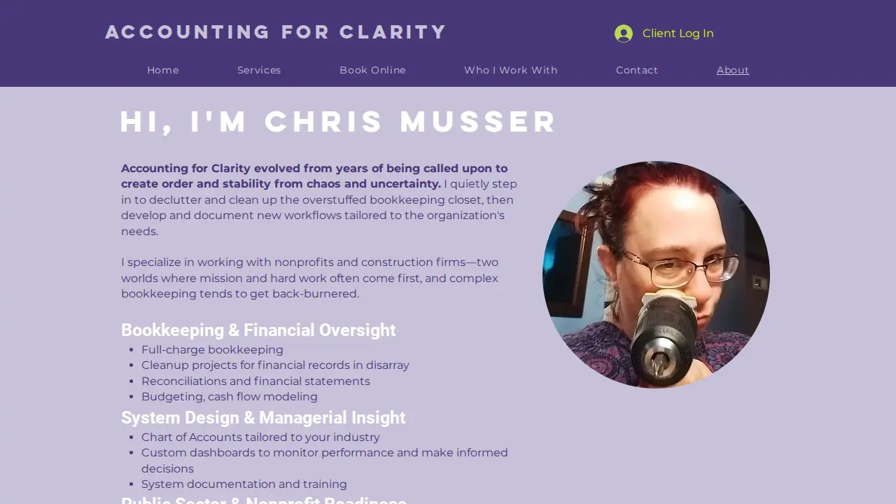 Accounting for Clarity page