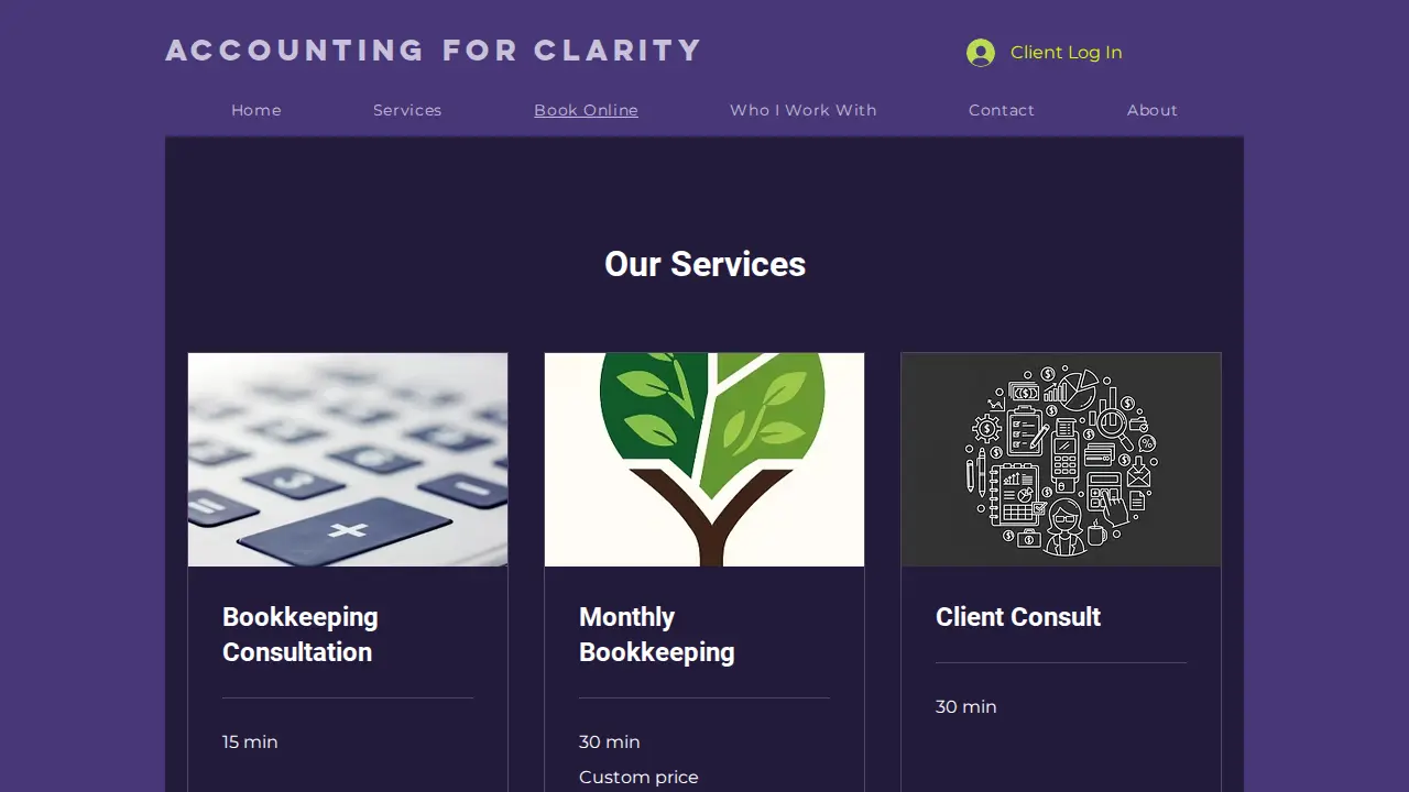 Accounting for Clarity page