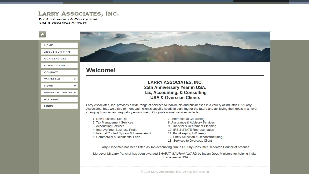 Larry Associates Inc. page