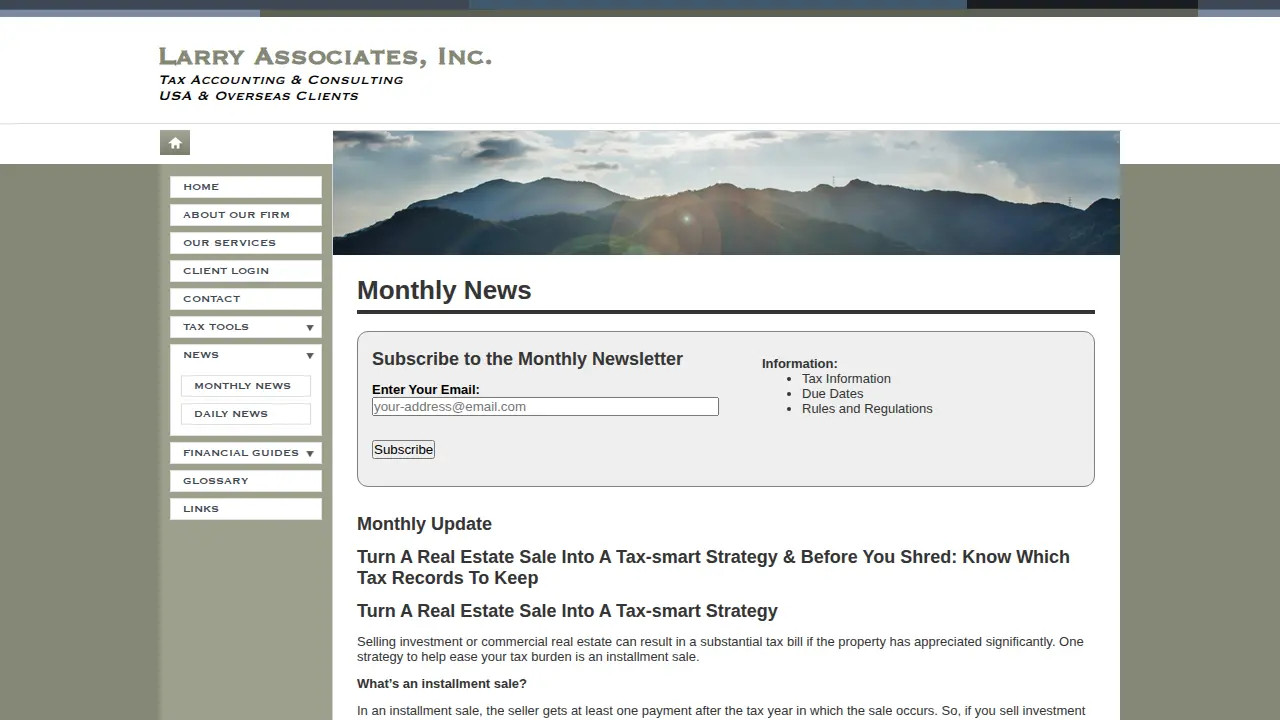 Larry Associates Inc. page