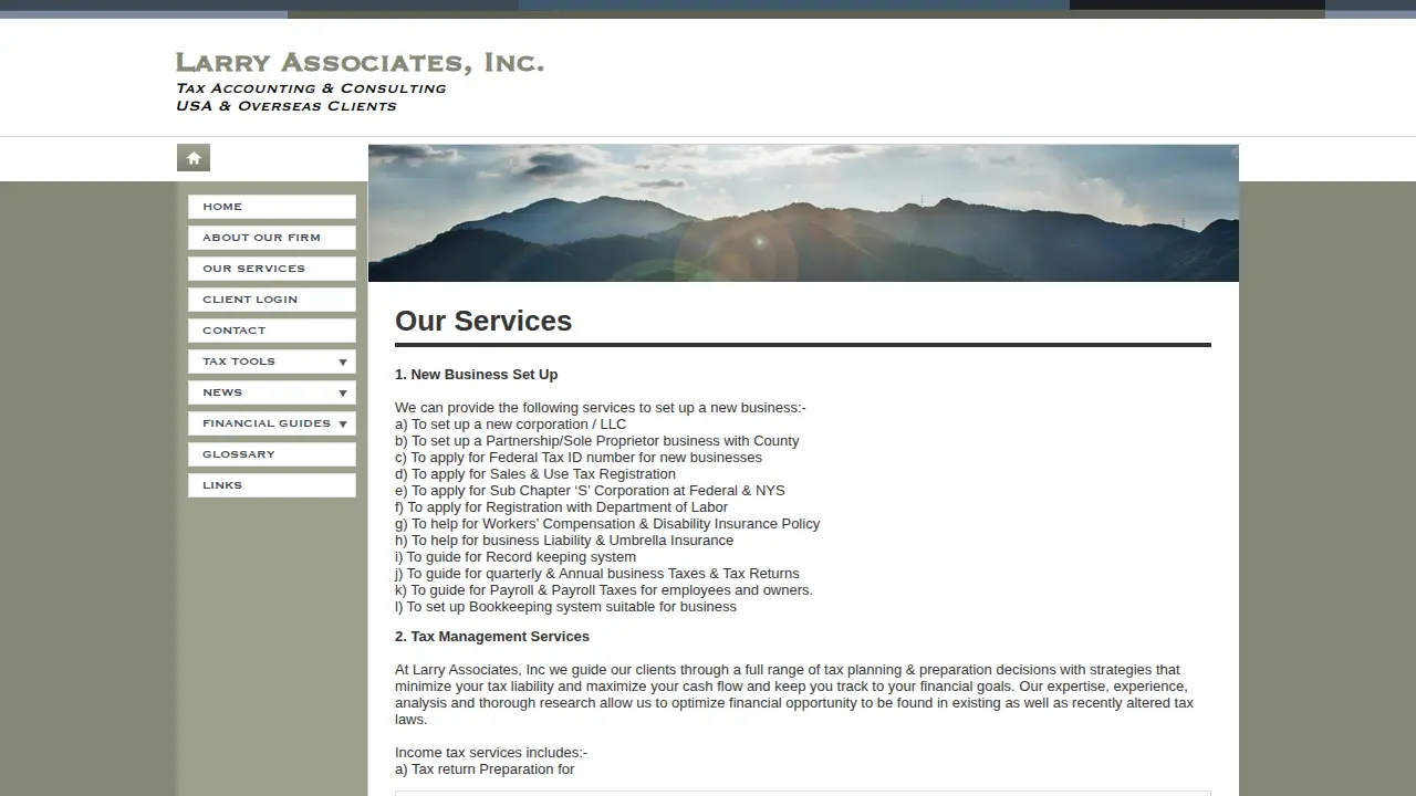 Larry Associates Inc. page