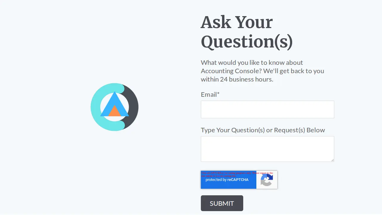 Accounting Console page