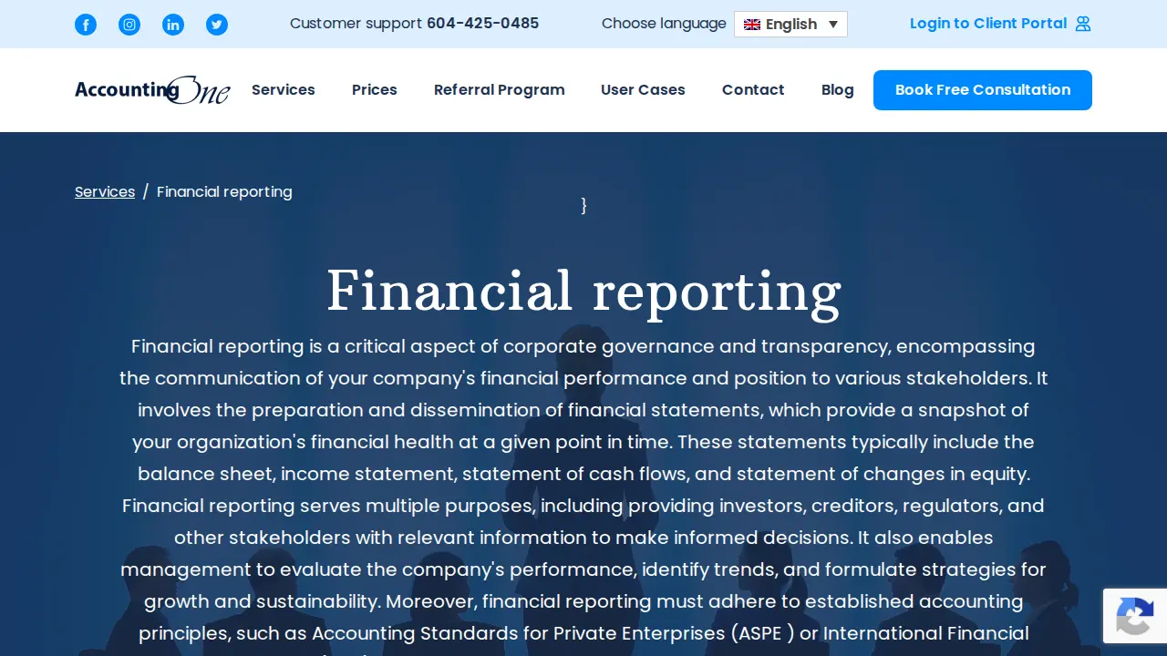 AccountingOne Services page