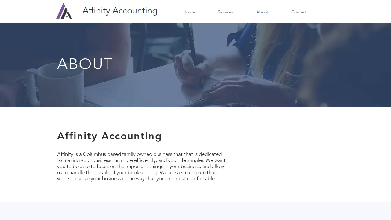 Affinity Accounting page