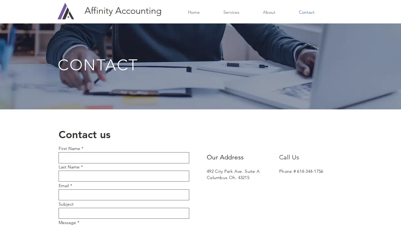 Affinity Accounting page