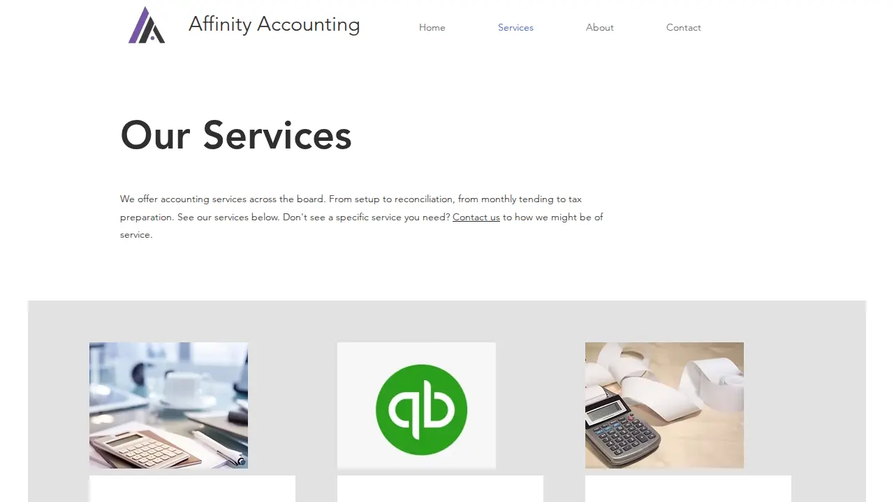 Affinity Accounting page