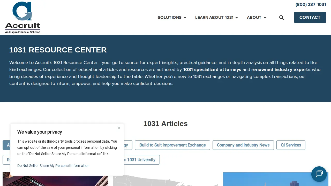 Accruit, 1031 Exchange Service Provider page