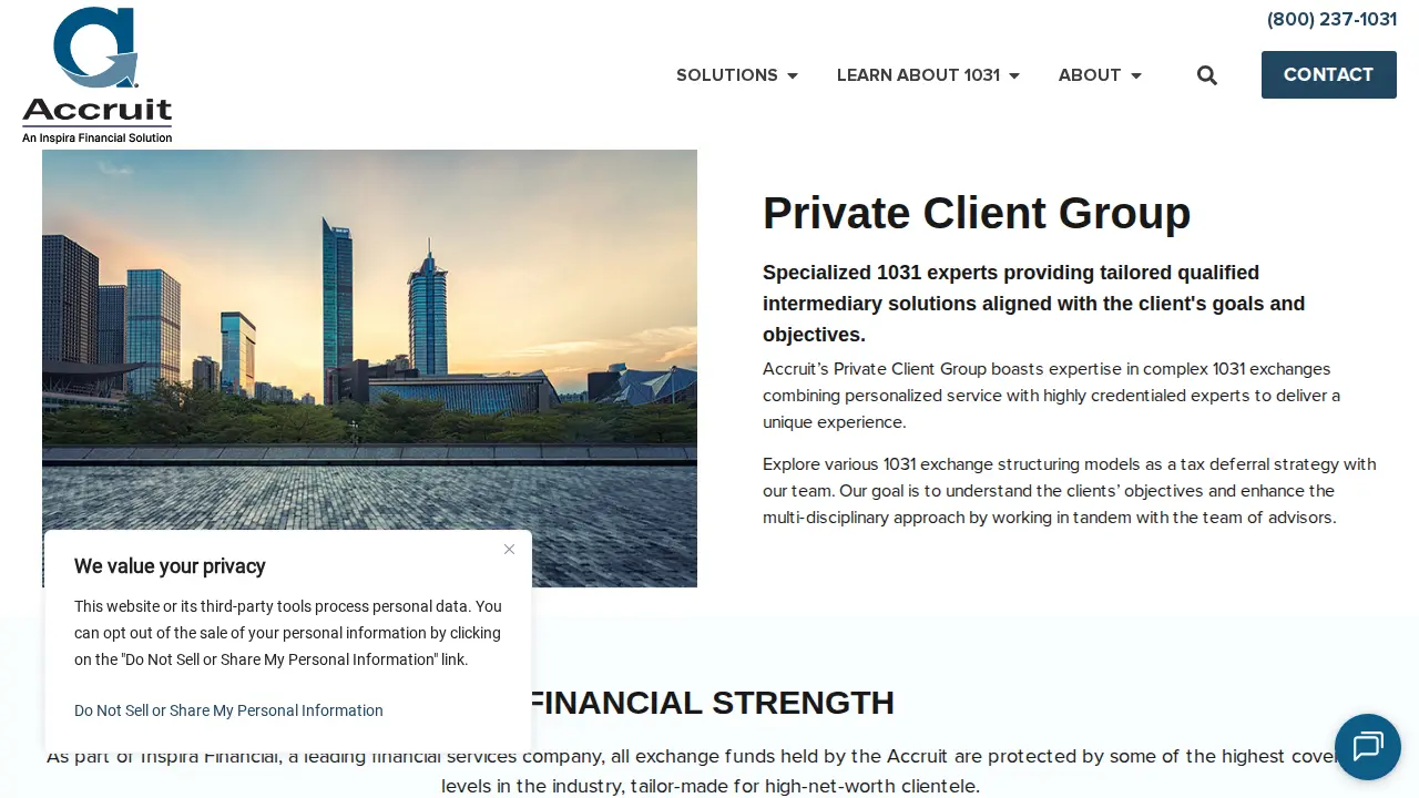 Accruit, 1031 Exchange Service Provider page