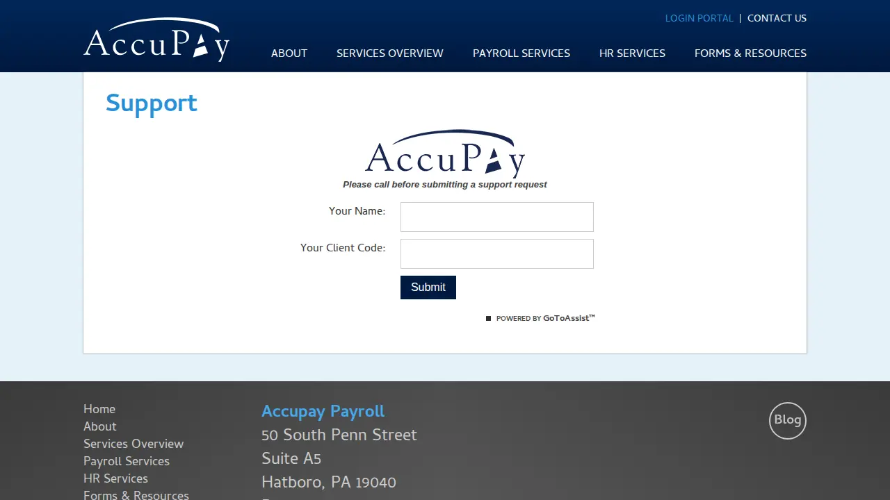 Accupay Payroll page