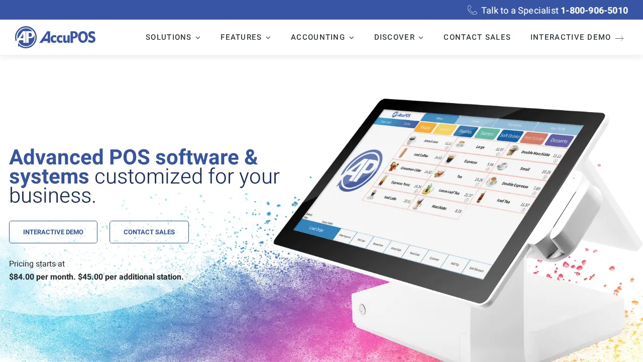 AccuPOS Point of Sale website