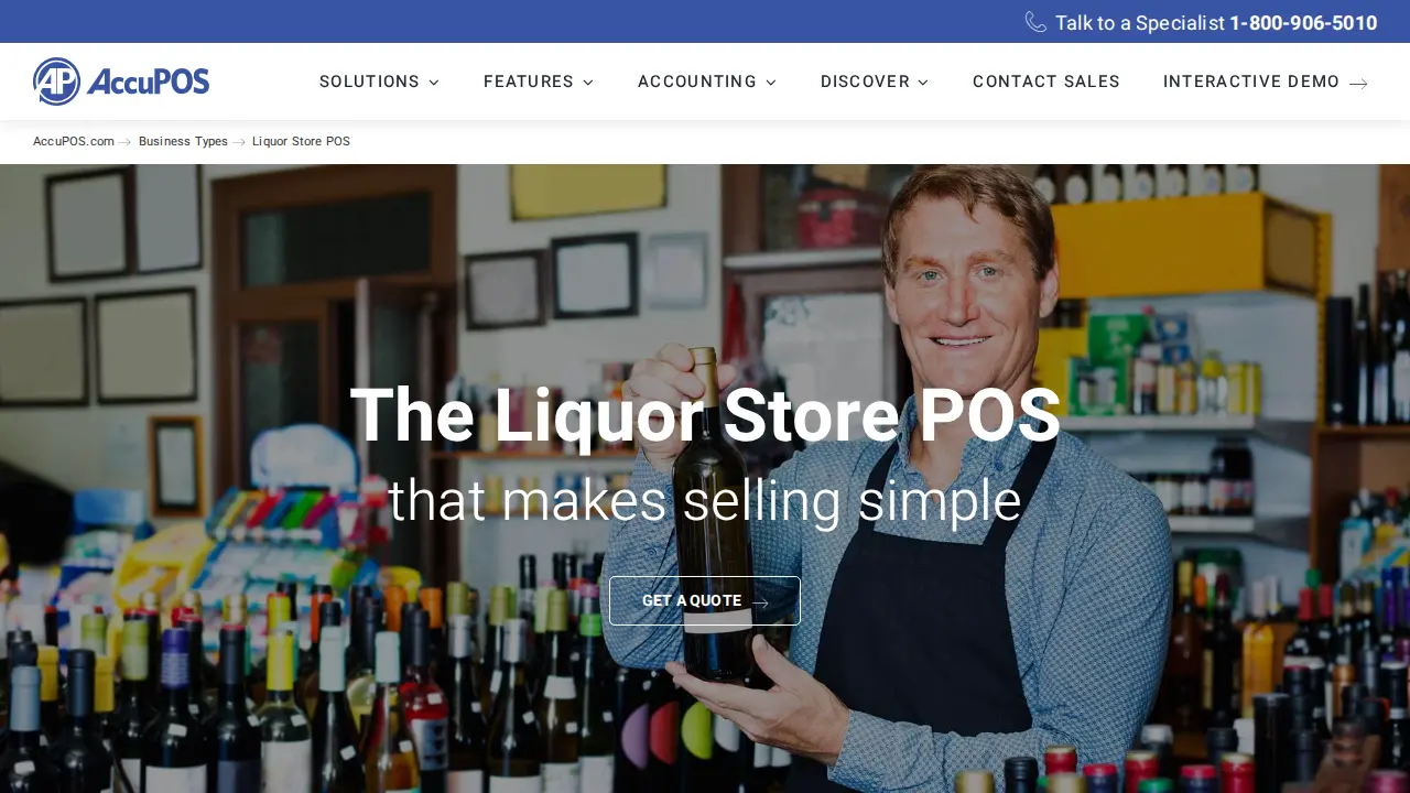 AccuPOS Point of Sale page