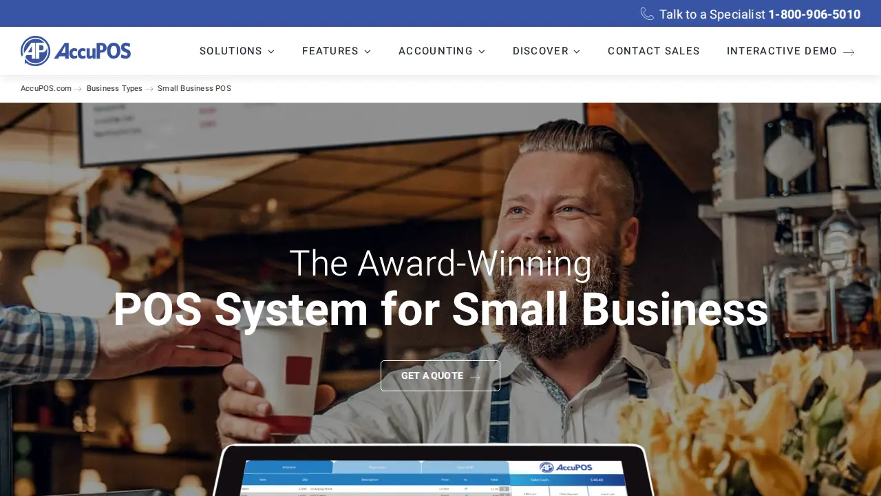 AccuPOS Point of Sale page