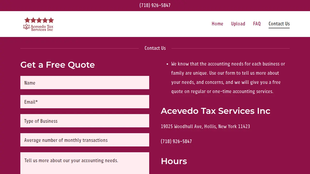 Acevedo Tax Services, Inc. page