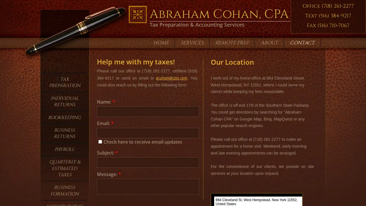 Abraham Cohan CPA page