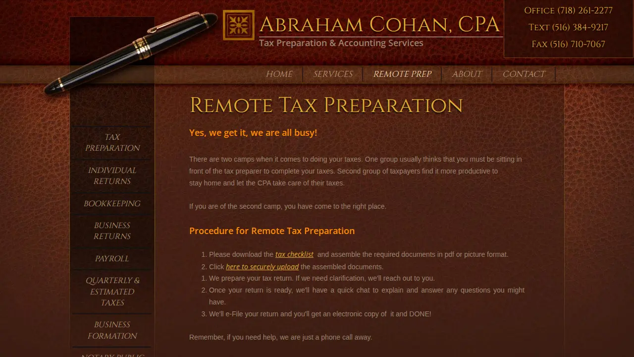 Abraham Cohan CPA page
