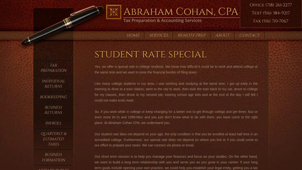 Abraham Cohan CPA page