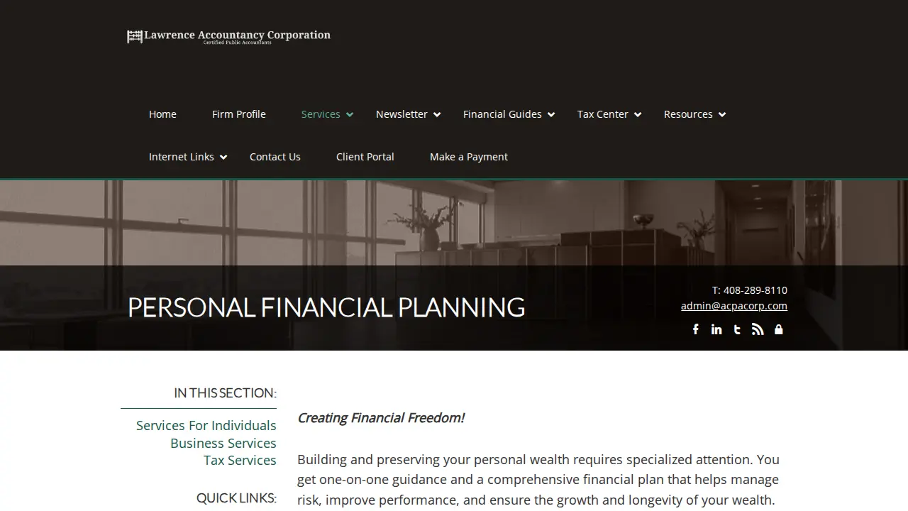 Lawrence Accountancy Corporation page