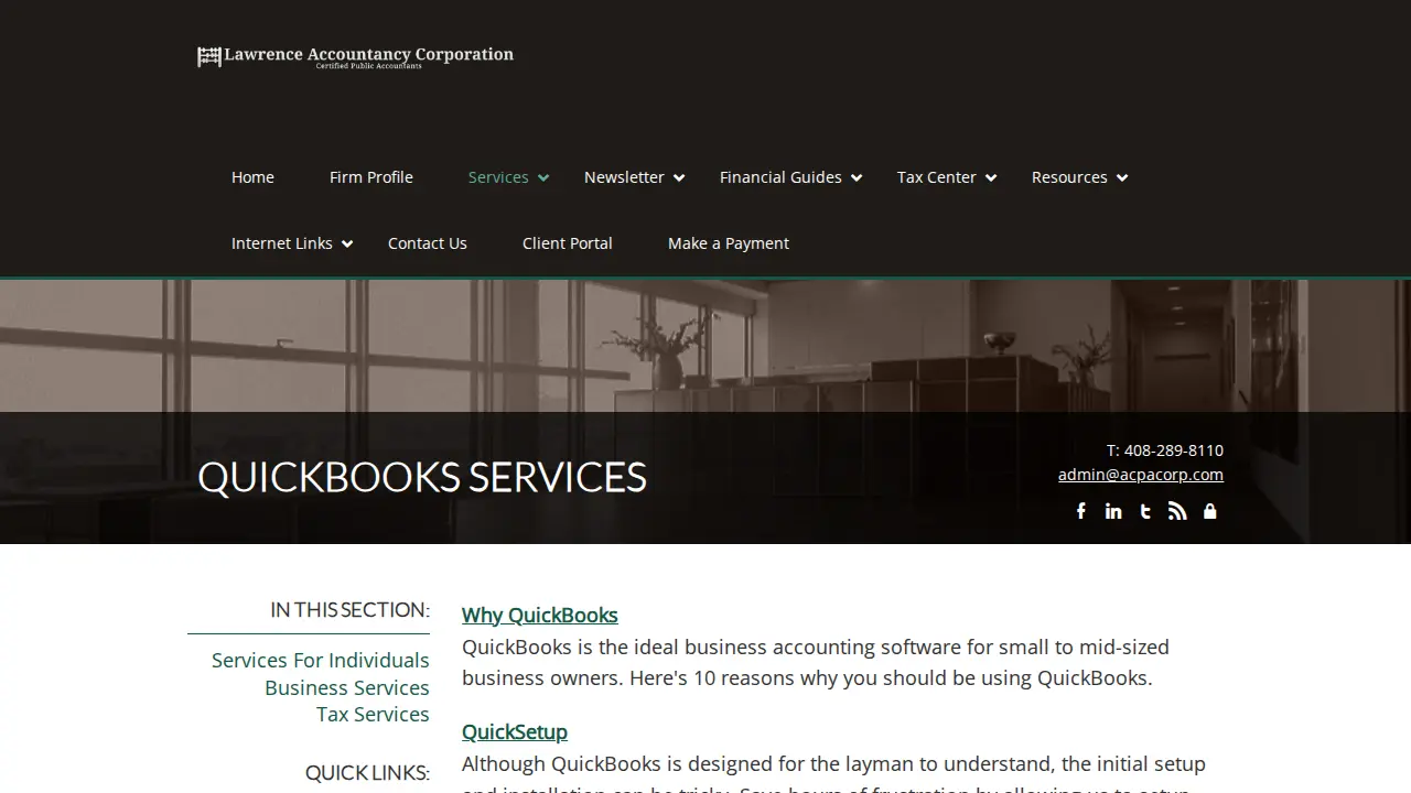 Lawrence Accountancy Corporation page