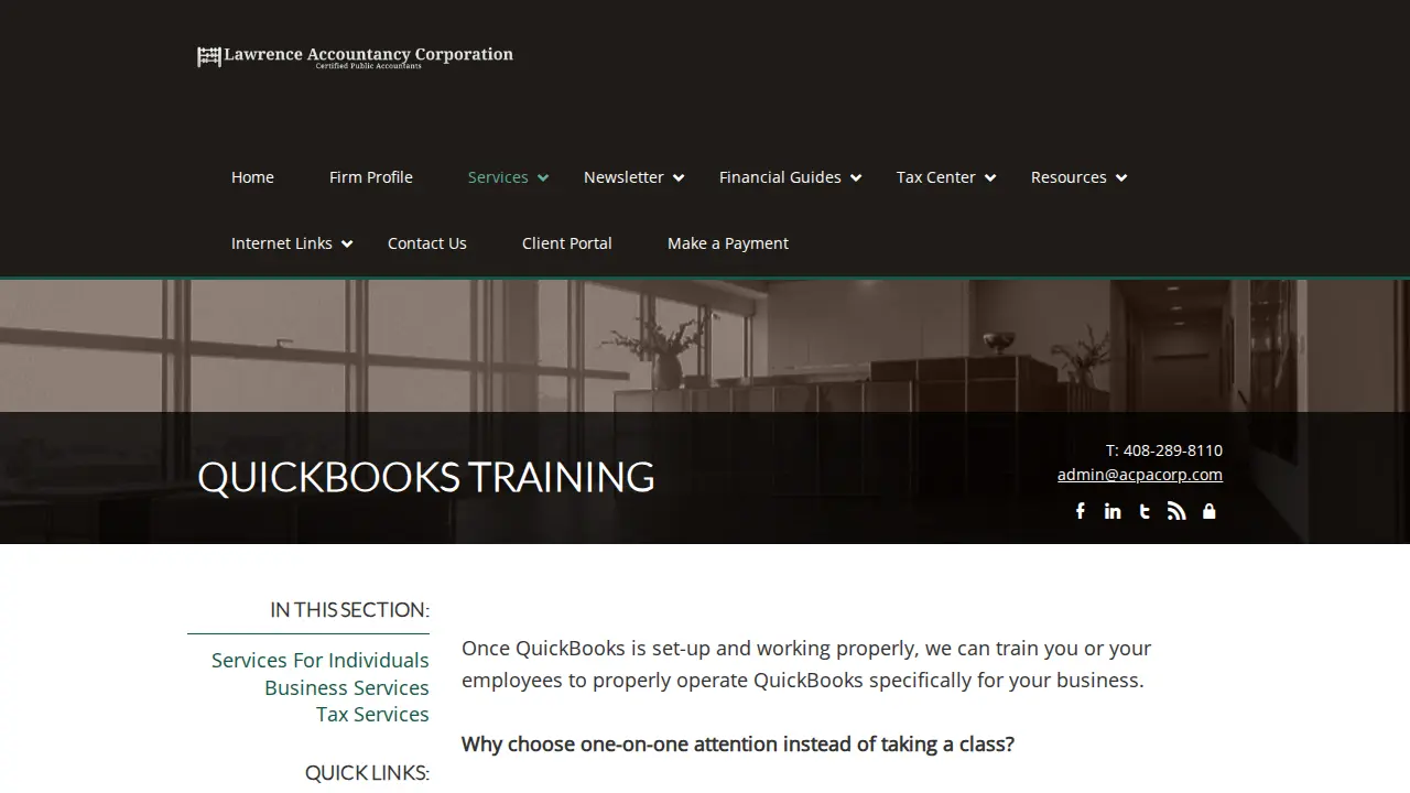 Lawrence Accountancy Corporation page