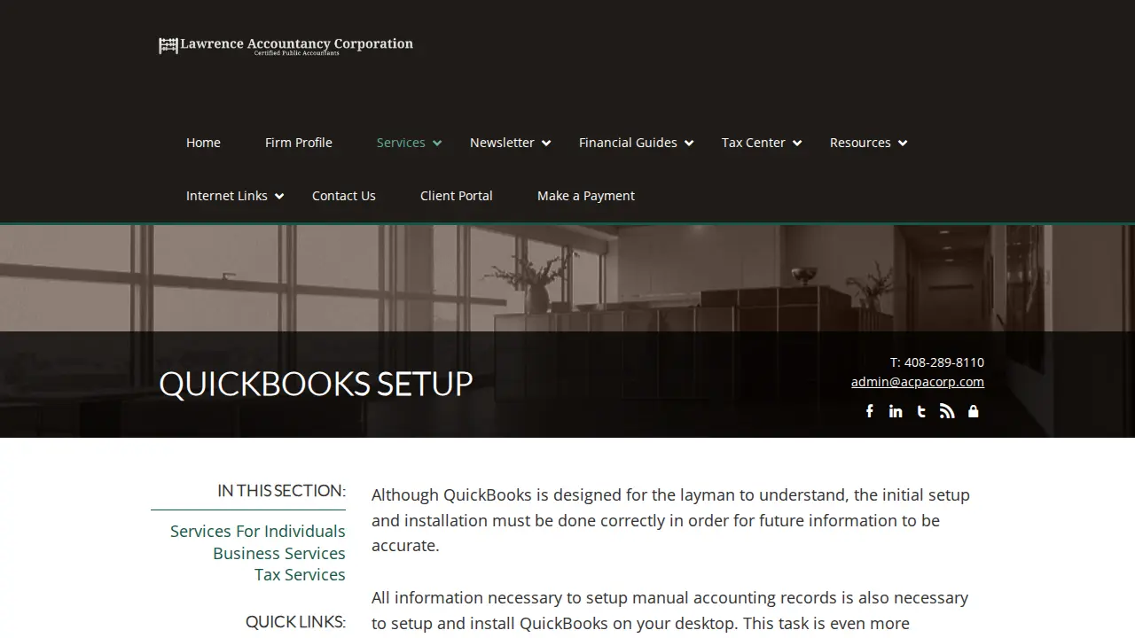 Lawrence Accountancy Corporation page