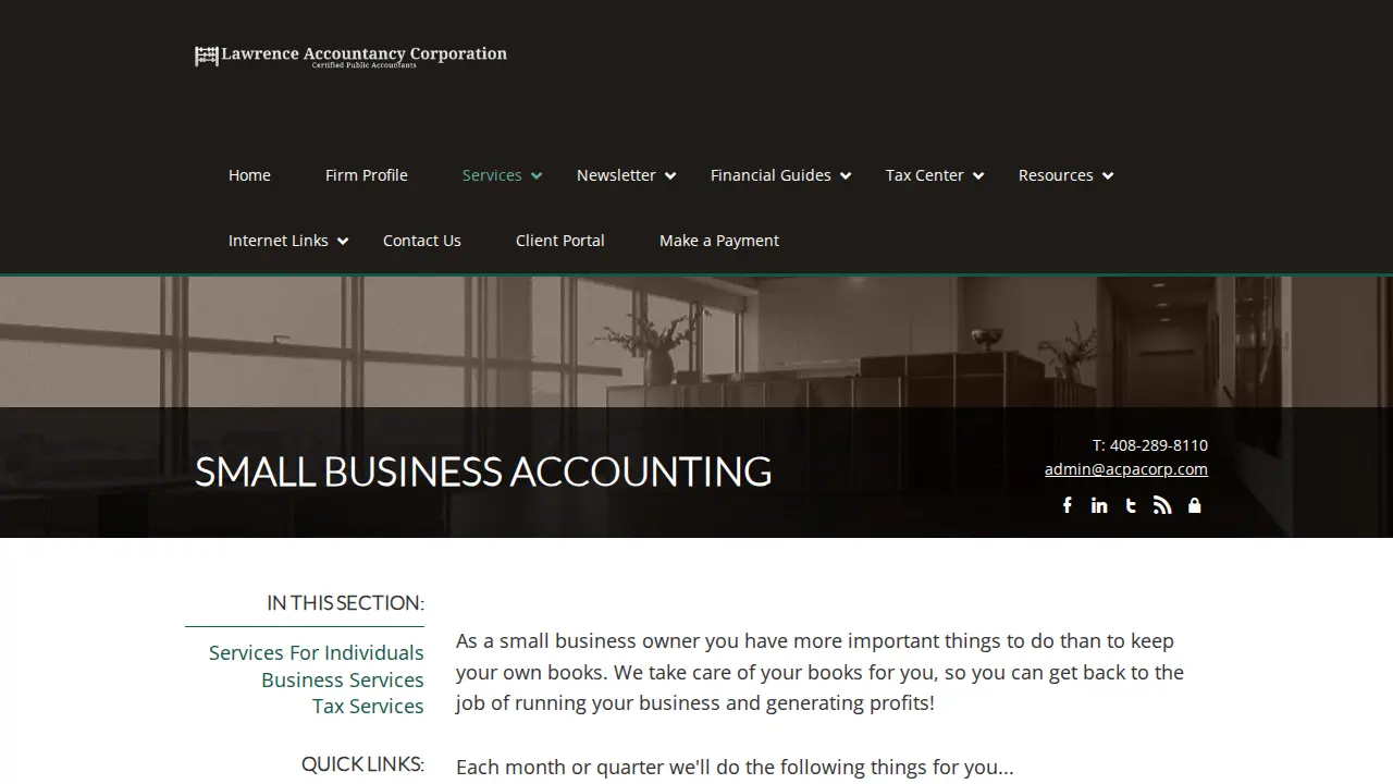 Lawrence Accountancy Corporation page