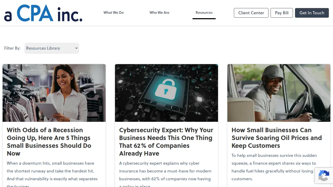 a CPA inc. page