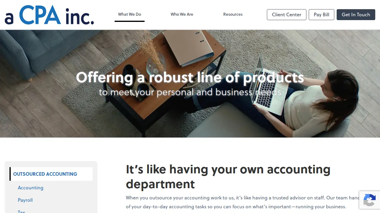 a CPA inc. page