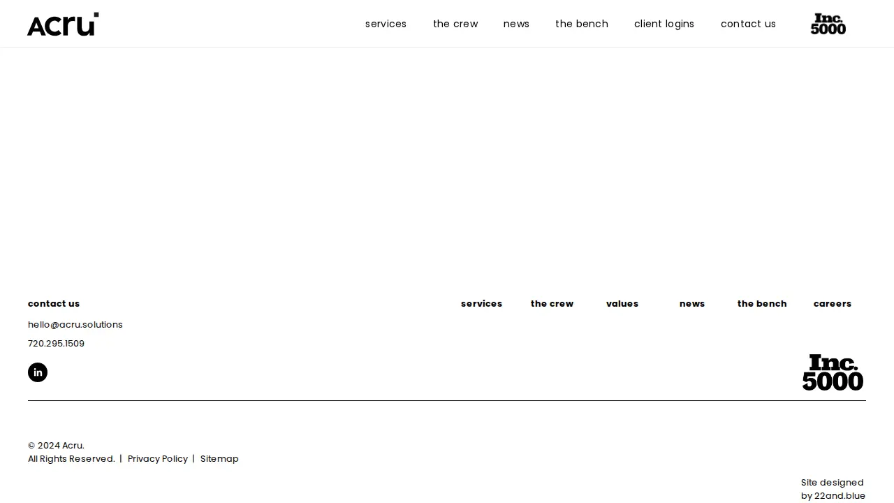 Acru Accounting Solutions page