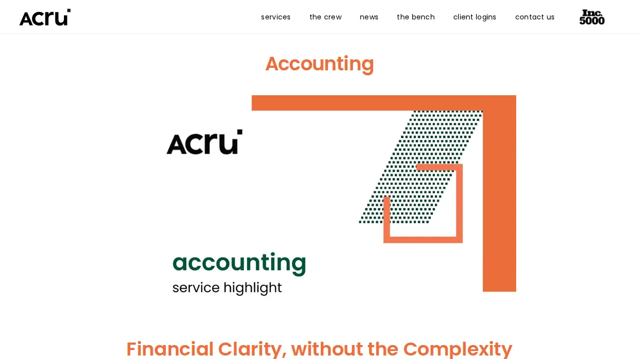 Acru Accounting Solutions page